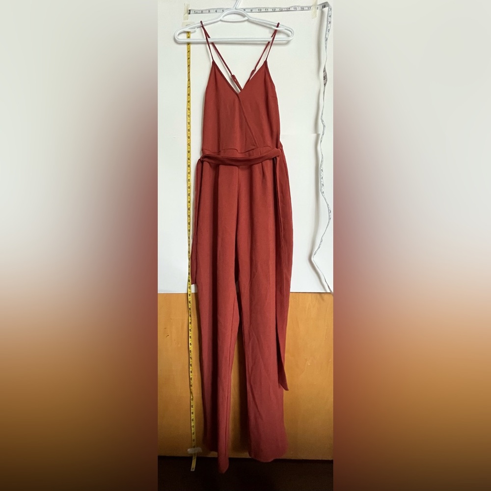 Seven Sisters Dark Orange Spaghetti Strap Jumpsuit NWT S